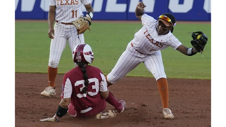 Oklahoma routs Texas 16-1 in WCWS championship series opener
