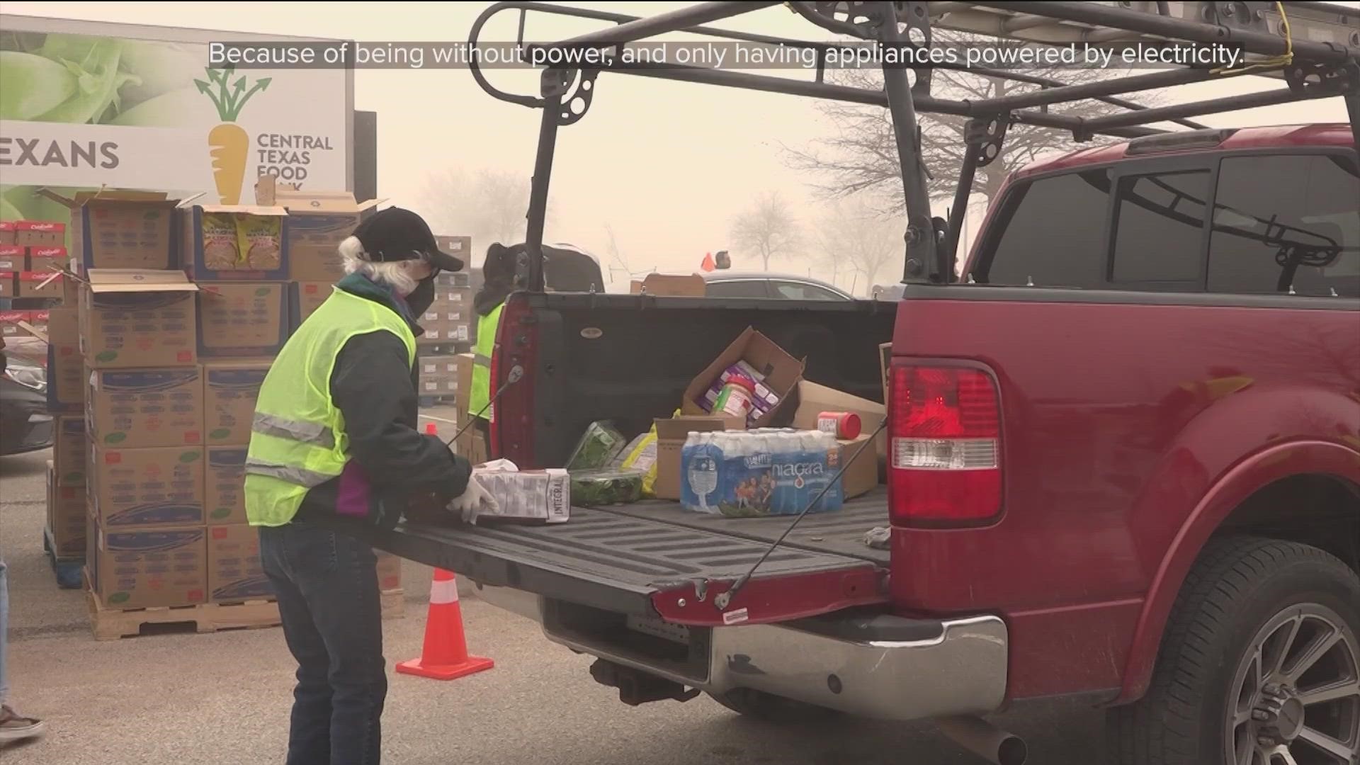 As the city worked to restore power, multiple food distribution events happened on Saturday.