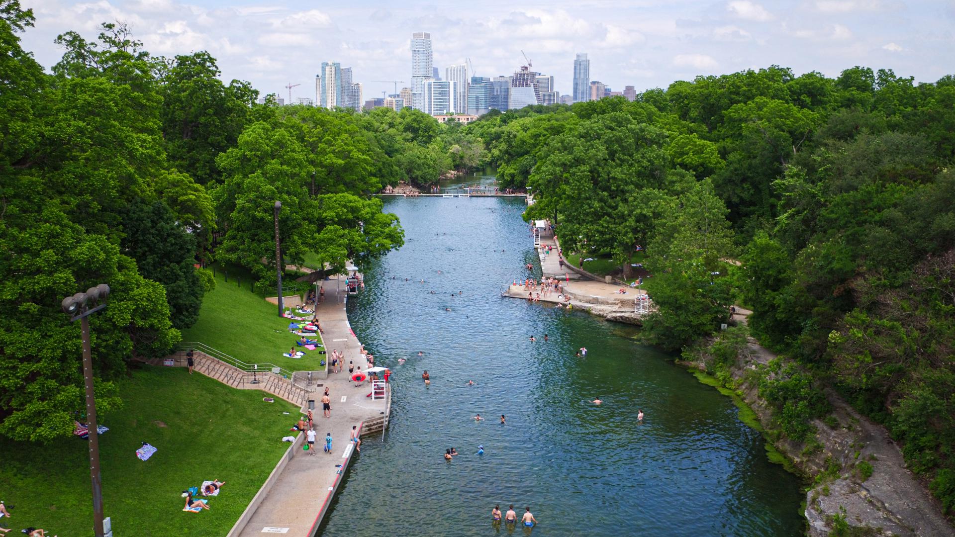 Crews will now focus on efforts to restore the pool and lawn for the public.