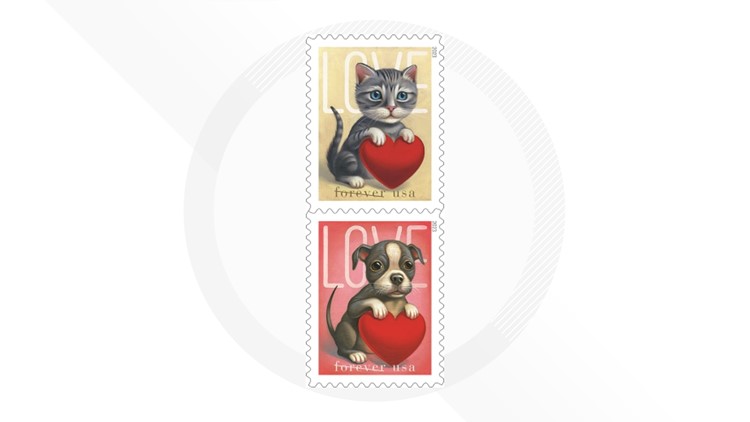 USPS reveals 50th anniversary 'Love Forever' stamps at Austin Pets Alive!