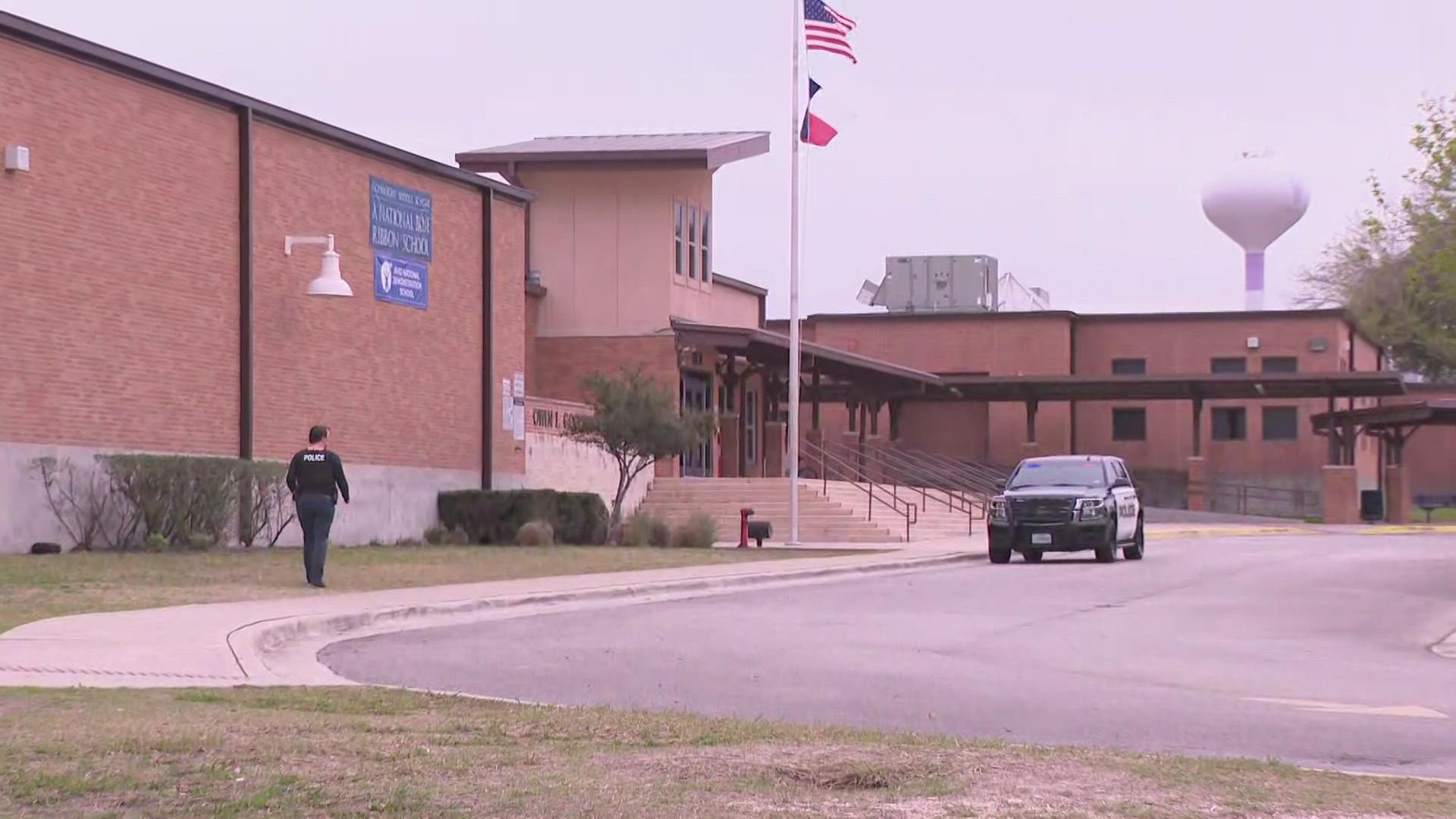 A San Marcos middle school is in the process of dealing with a "medical emergency" that occurred in the parking lot Friday morning.