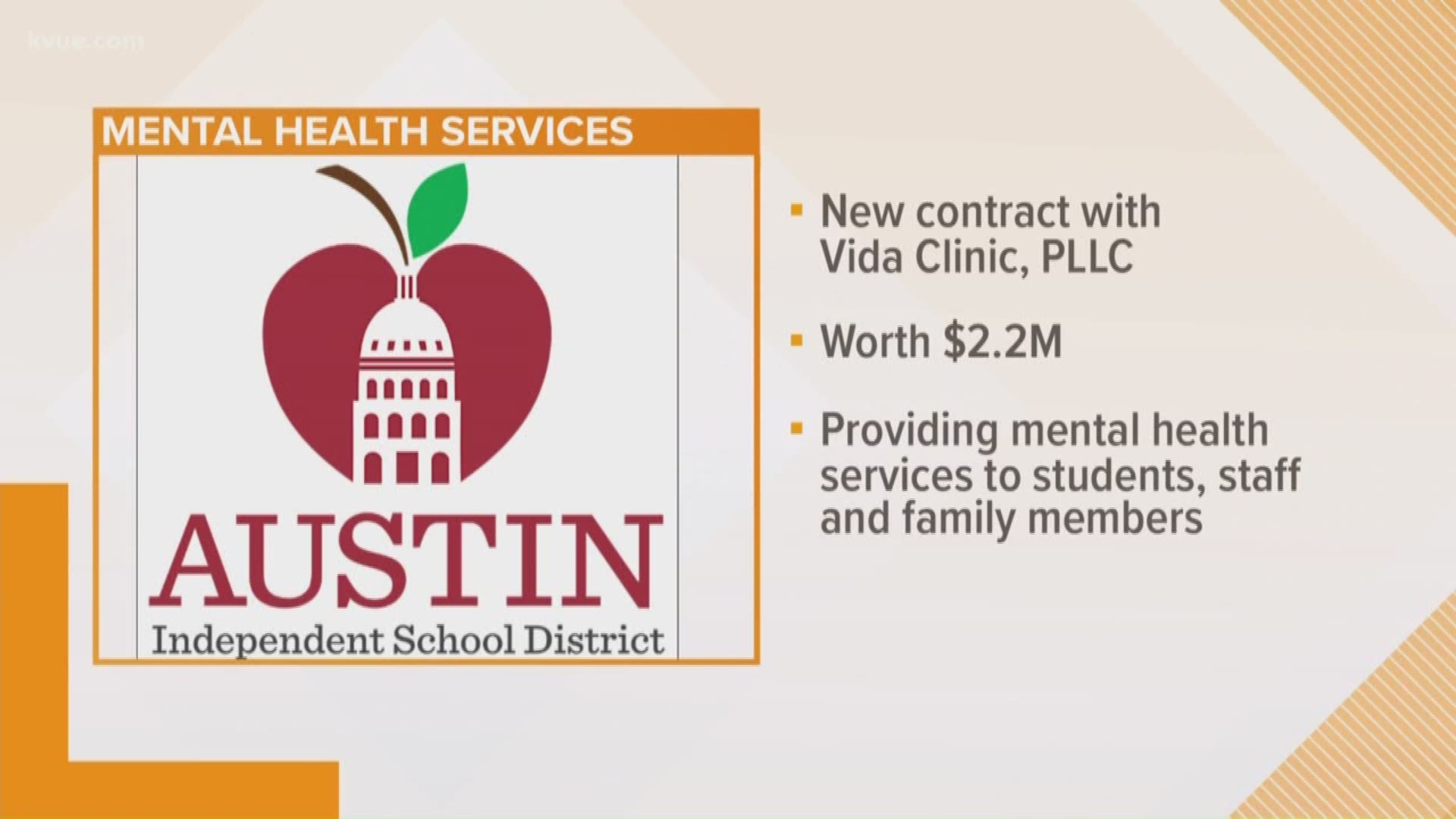 Austin school district board members approved a new contract to help students get mental health help in schools.