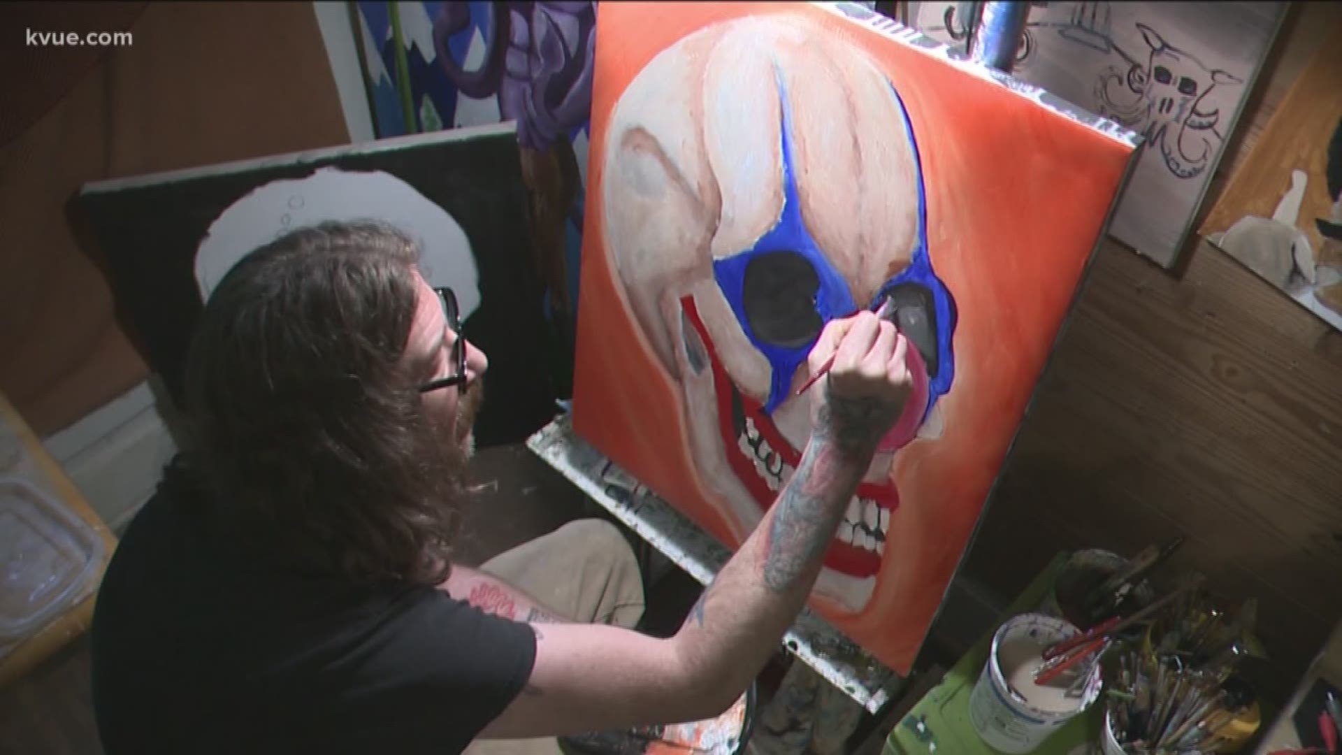 One San Marcos man is now using art as therapy while also hoping it can support another type of therapy he needs.