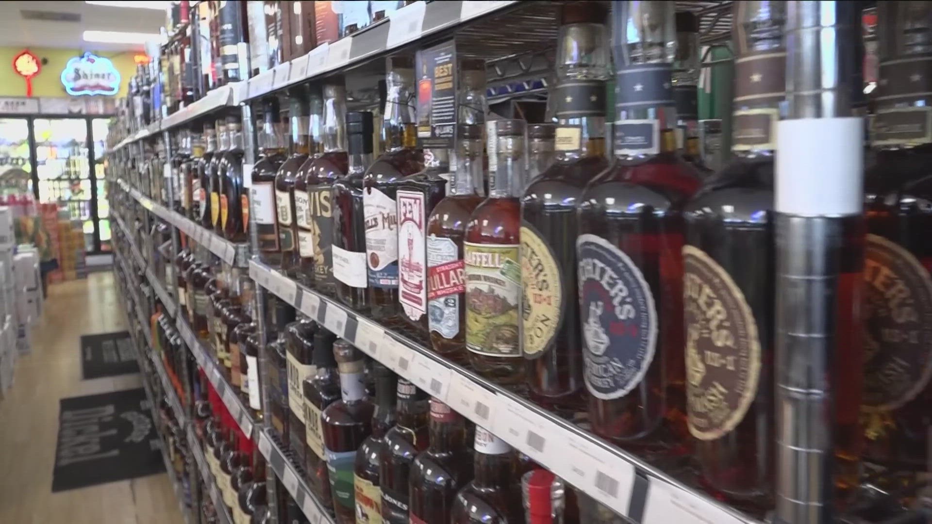 Given that New Year's Eve falls on a Sunday, liquor stores were busy on Saturday to accomadate.