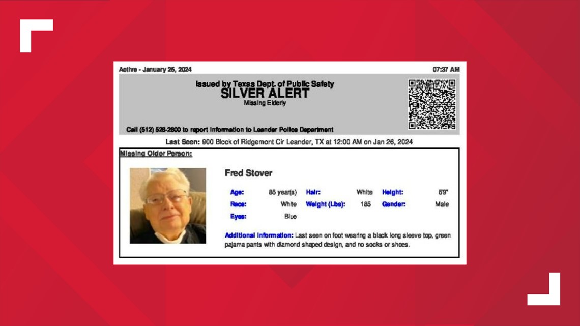 Authorities looking for missing 85-year-old man from Leander - Vimarsana News