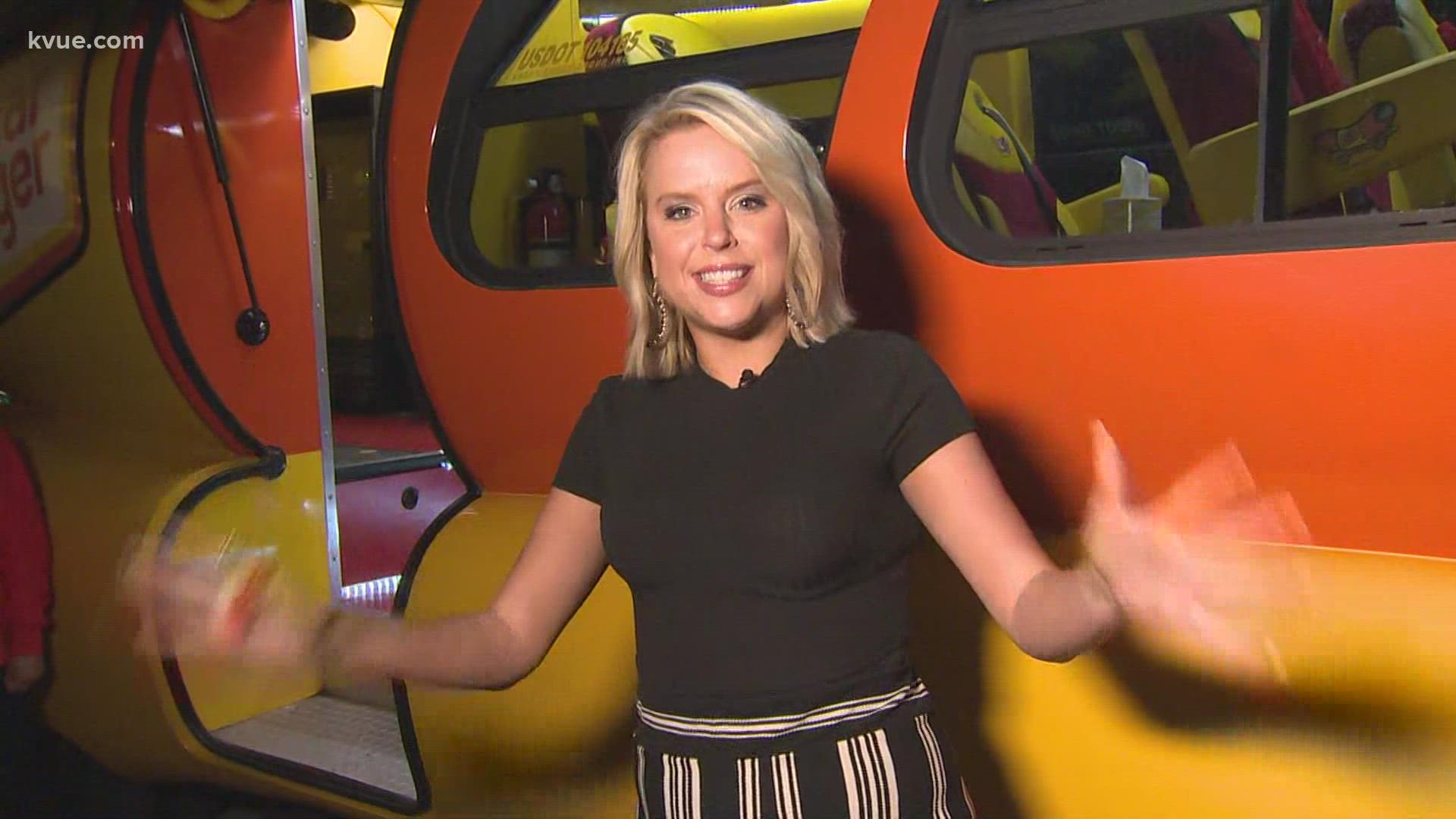 The Oscar Mayer Weinermobile is in Austin through the weekend. But before it hit the road, it rolled into the KVUE parking lot!