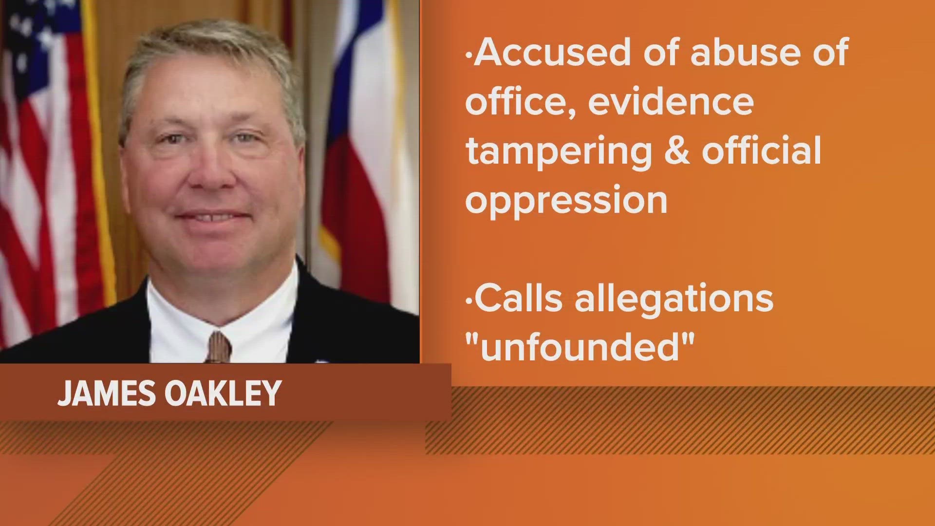 Burnet County Judge James Oakley has been suspended without pay as he faces felony and misdemeanor charges.