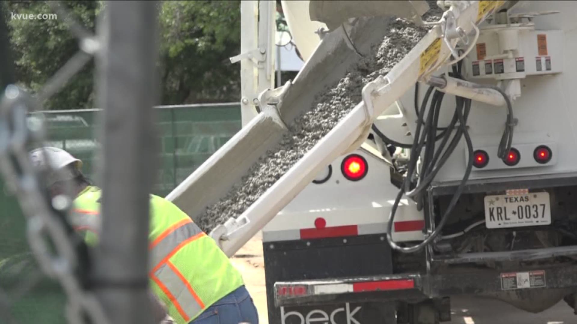 Crews returned to work today to fix a road above a cave in Williamson County's Brushy Creek neighborhood.