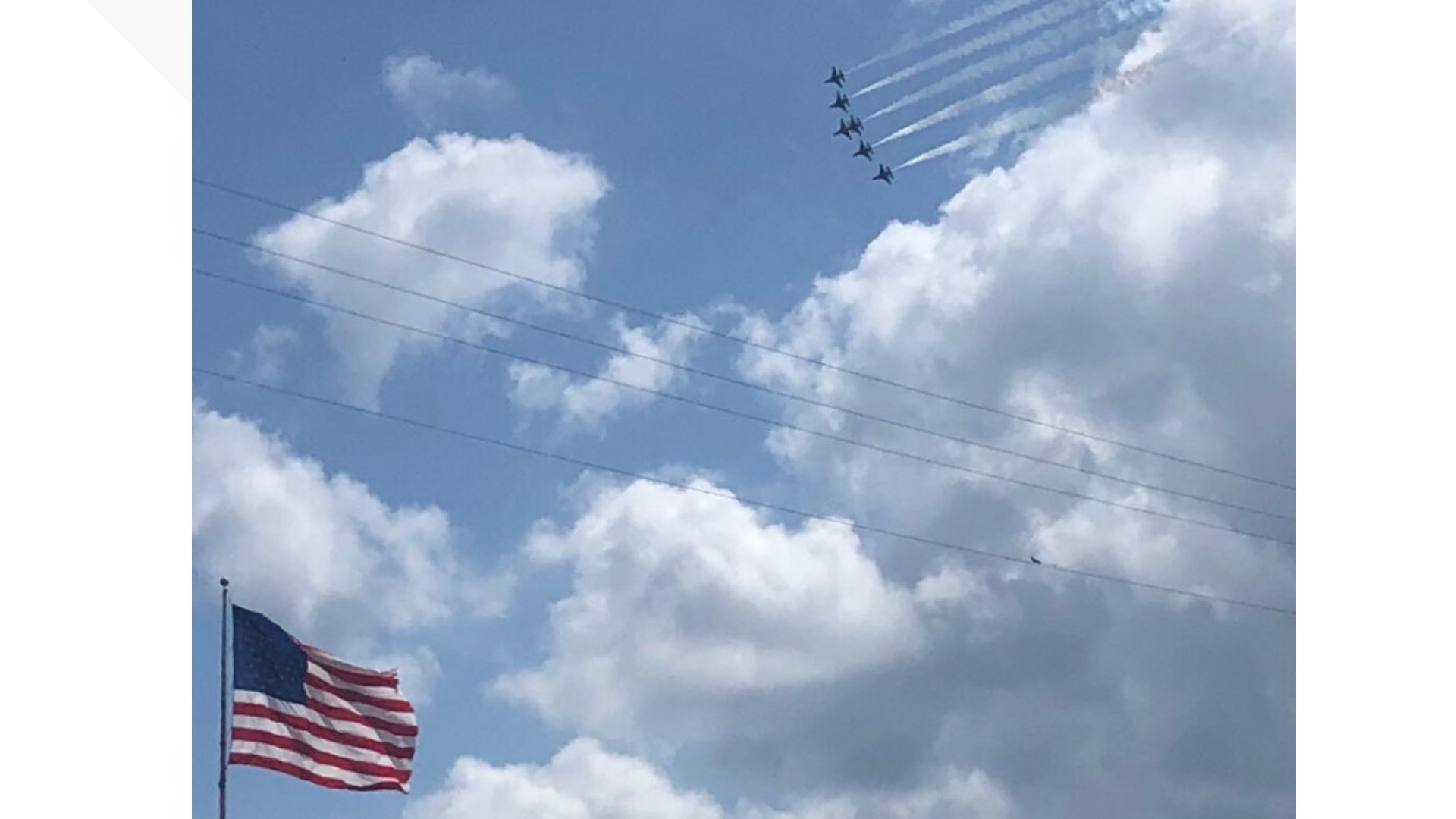 Air Force Thunderbirds flying over Austin, San Antonio