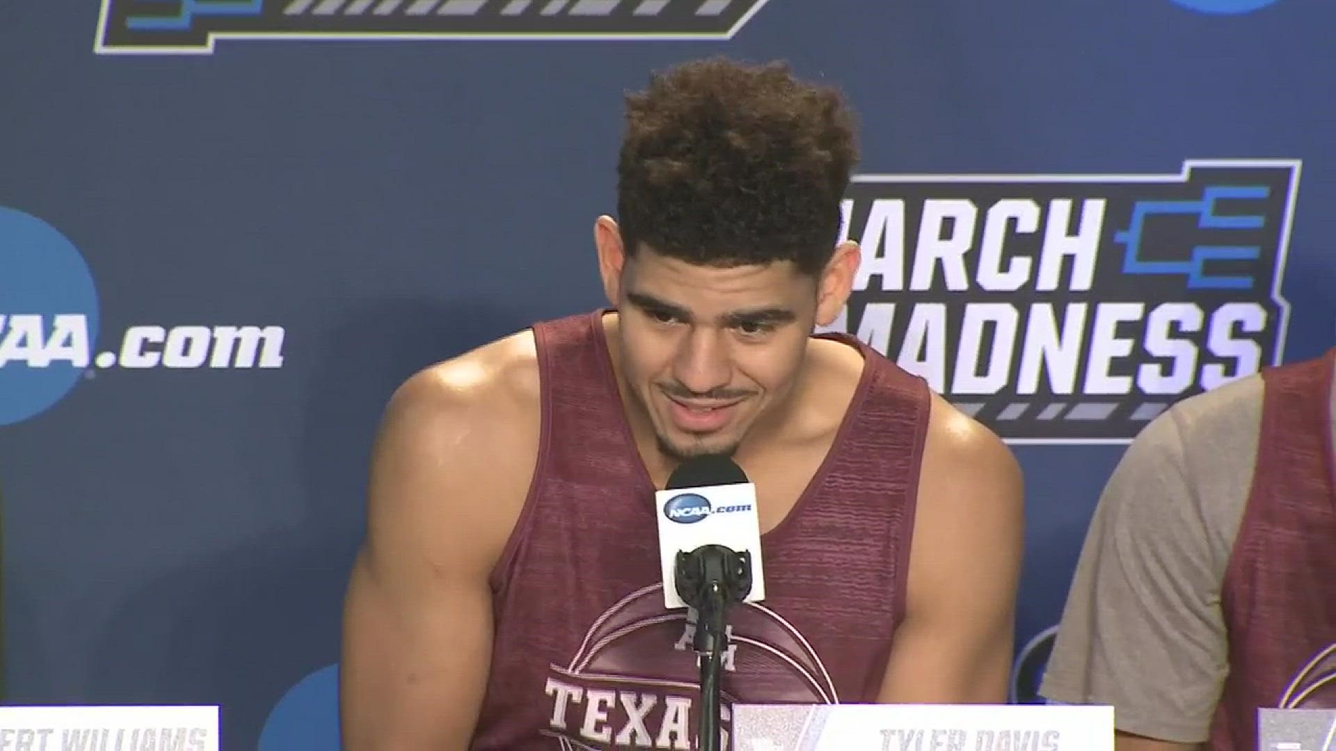 Texas A&M players talk about their 2nd round match-up with North Carolina in the NCAA Tournament.
