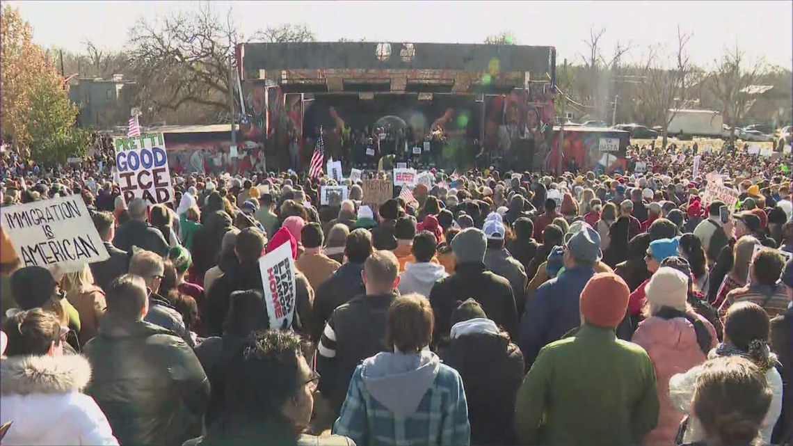 Hundreds rally in Austin calling for ICE operations to end | kvue.com