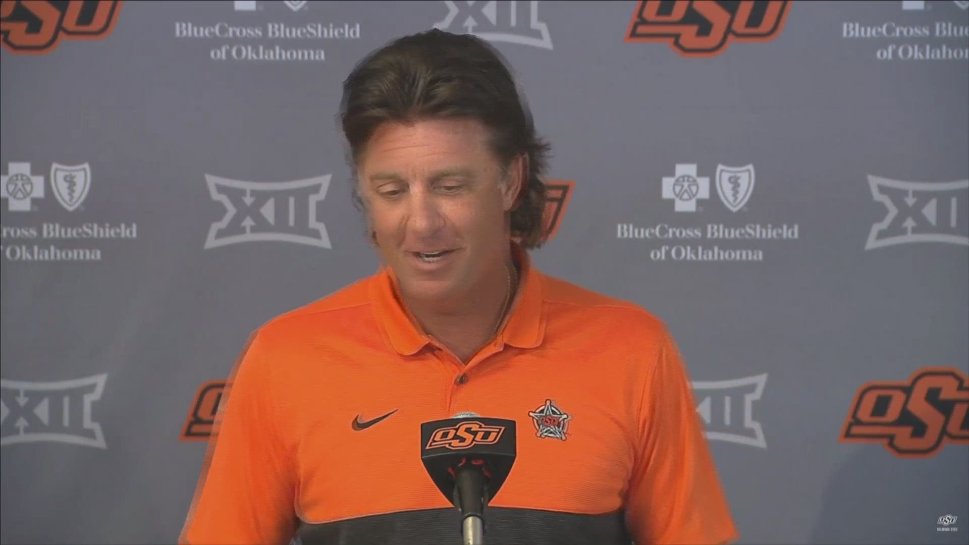 Oklahoma State head coach Mike Gundy fielded questions about the Longhorns, which included being asked about the 'A/C' situation.