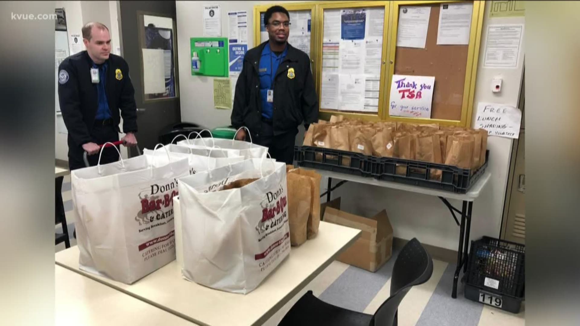 The Austin Police Association and APD officers who work at the airport teamed up with Don's BBQ to feed TSA employees who still haven't gotten paid this year.