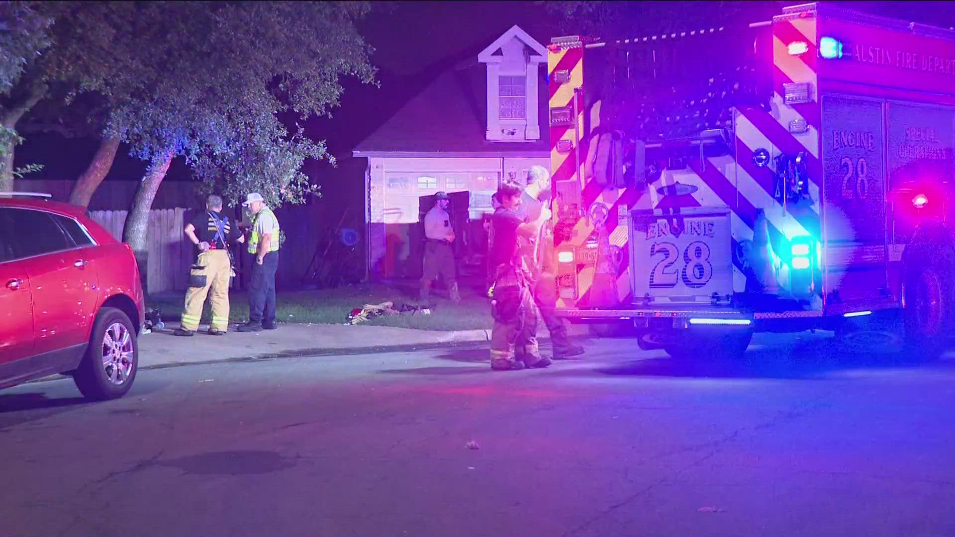 One adult was treated for minor injuries after the Austin Fire Department responded to the scene.