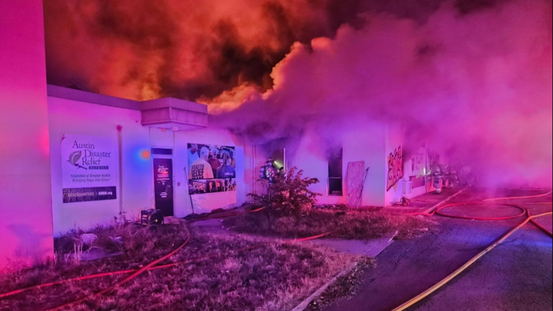 Firefighters are investigating what caused a fire at a vacant Austin Disaster Relief Network thrift store on East 51st Street in Central East Austin.