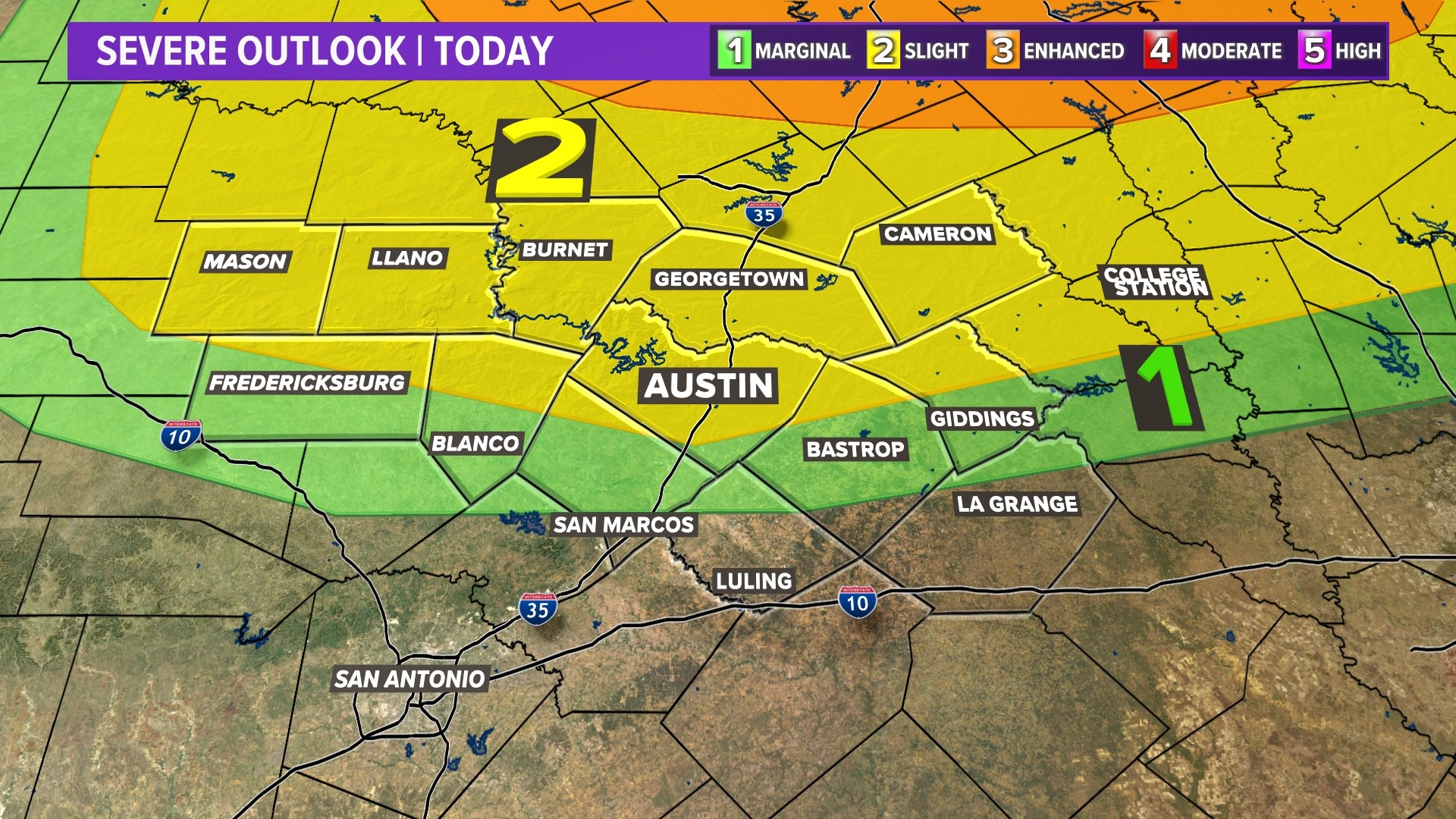 Low chance for severe storms Sunday afternoon and evening | kvue.com