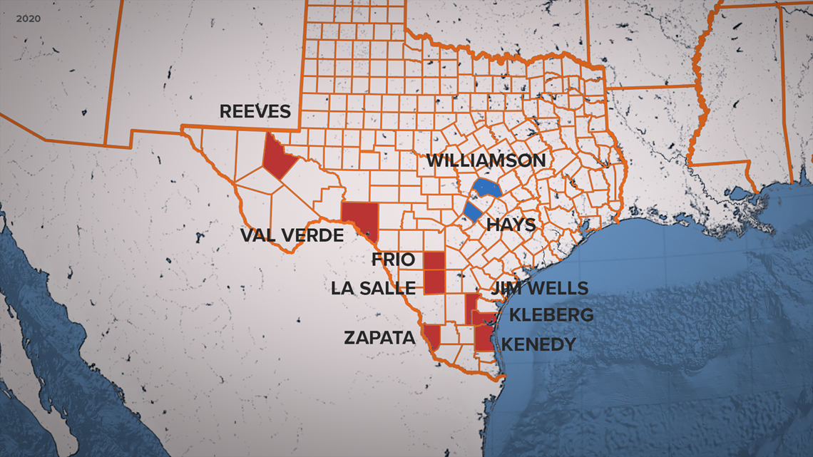 How some Texas counties flipped during the 2020 presidential election