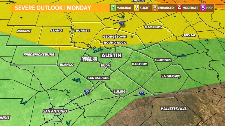 Strong storms possible Monday evening and overnight
