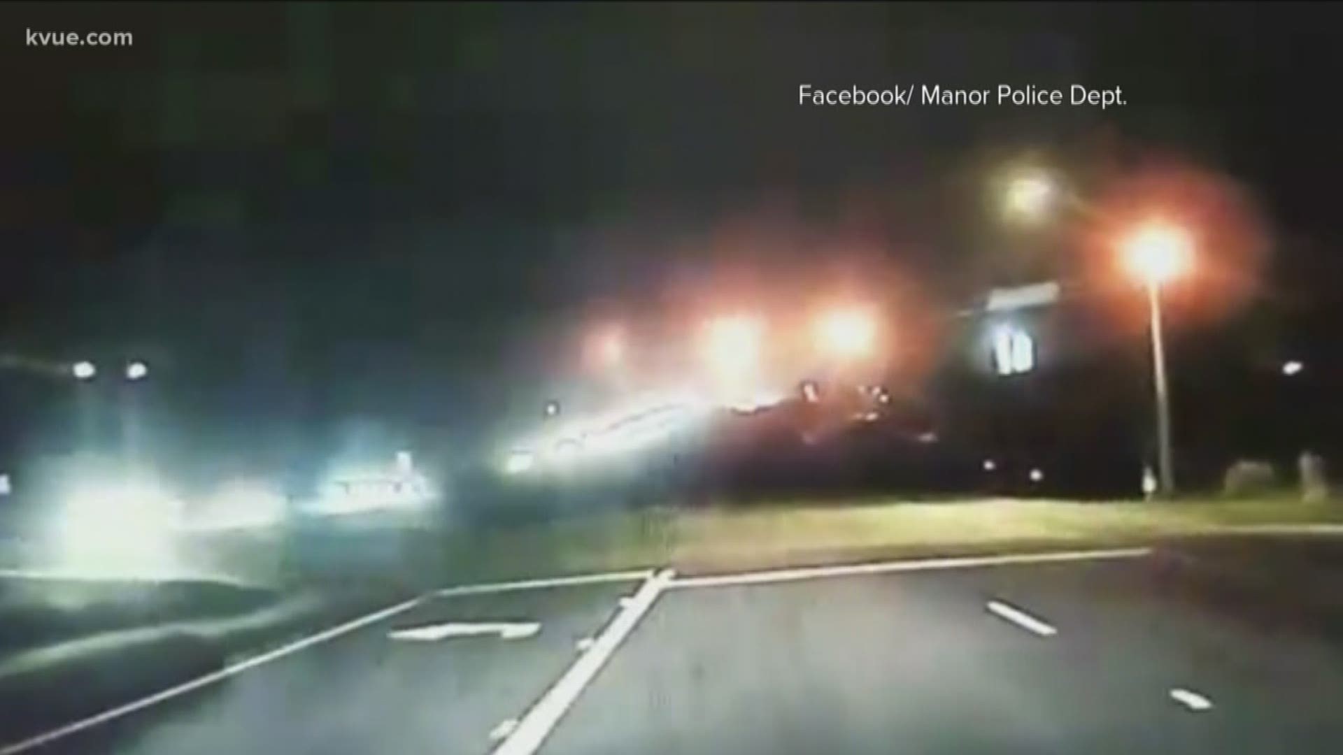 Dashcam footage of Manor patrol car in car crash
