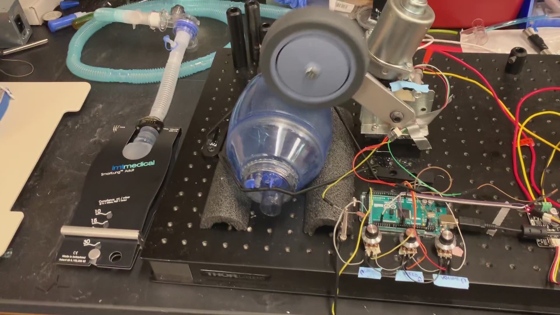 A demonstration of an early prototype of an emergency ventilator developed by UT researchers.