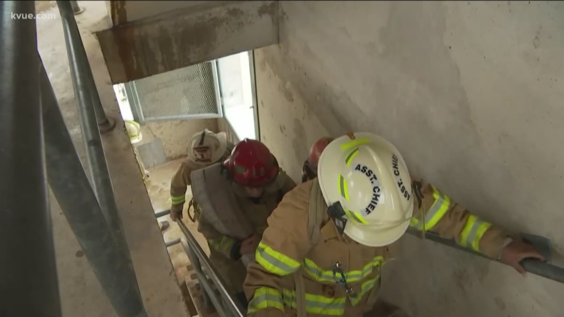 Dozens of firefighters climbed the Pleasant Valley Drill Tower in silence.