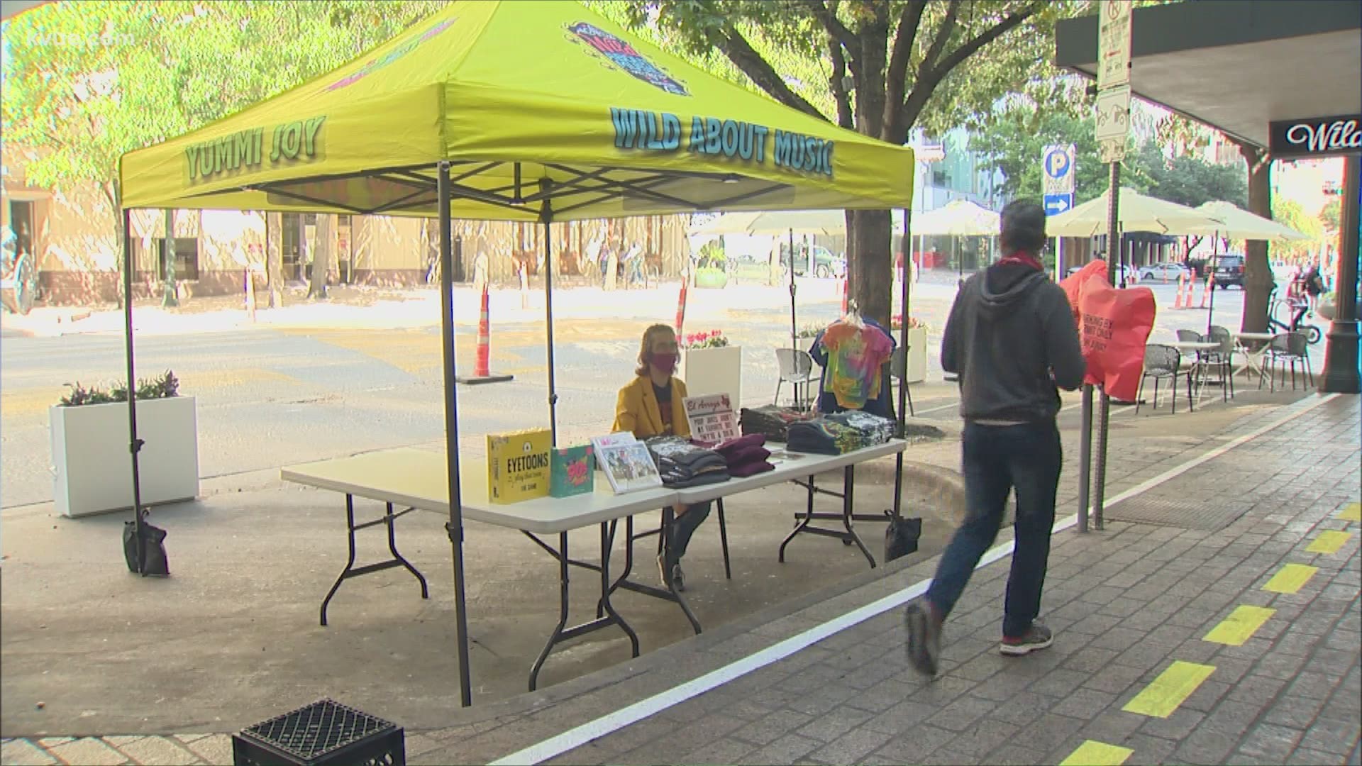 Business owners along the east side of Congress Avenue near Sixth Street are taking advantage of the city's "Shop the Block" program.