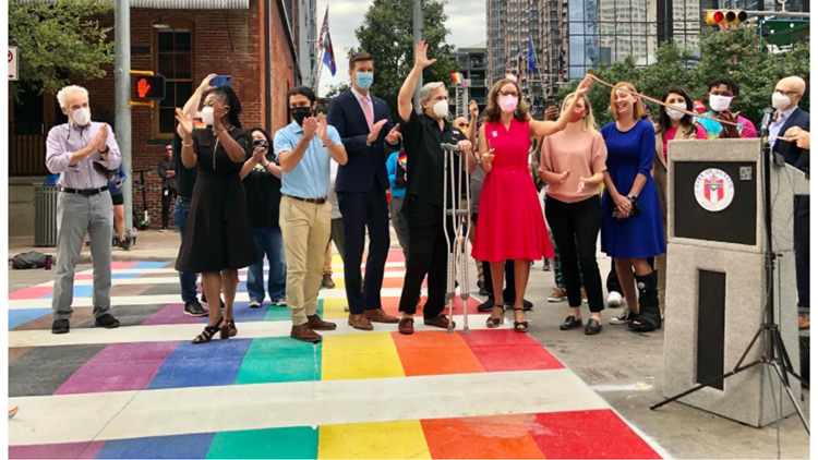 City of Austin installs rainbow crosswalks at Fourth and Colorado streets