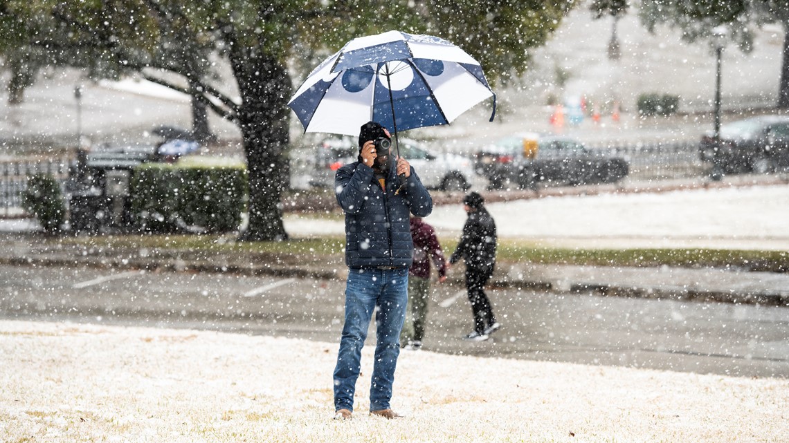 Austin area snowfall totals, Jan. 10, 2021