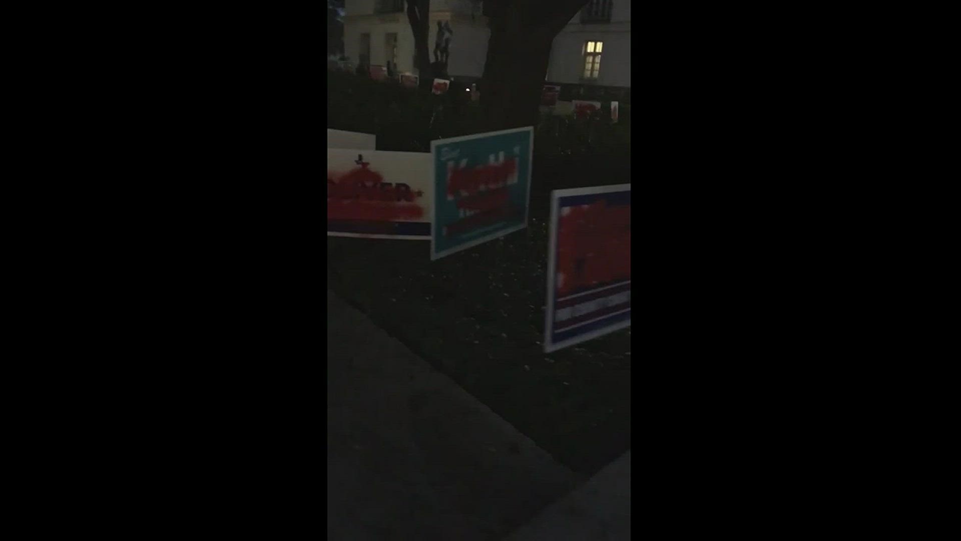 Political signs vandalized on UT campus, police say