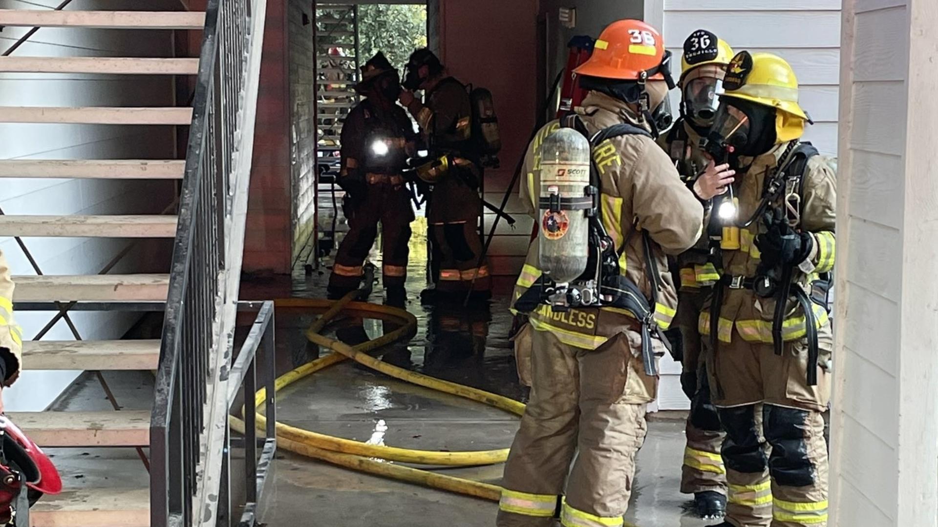 Firefighters rescued a person from a burning apartment Monday morning in South Austin.