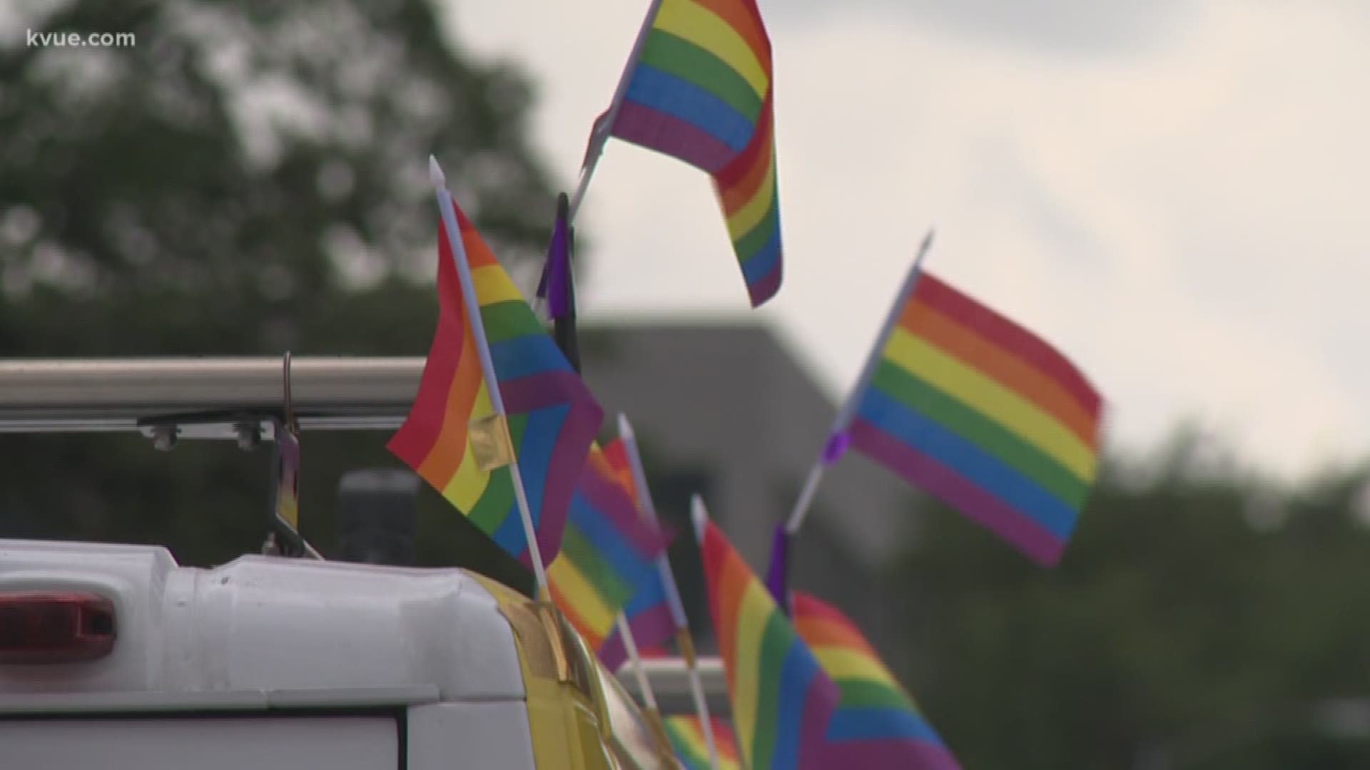 A rainy afternoon didn't stop people from showing up for the pride parade downtown tonight.