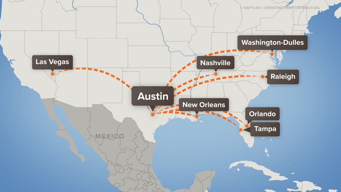 American Airlines adds 7 new daily destinations from Austin’s airport