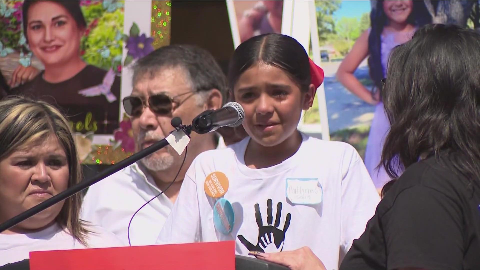 State Sen. Roland Gutierrez marched to the Texas State Capitol alongside survivors of gun violence and gun safety advocacy groups.