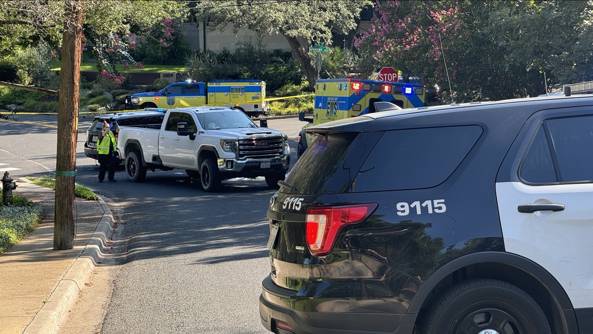 One person is dead and another is in a hospital after a vehicle reportedly hit the two pedestrians in the Tarrytown neighborhood of West Austin.