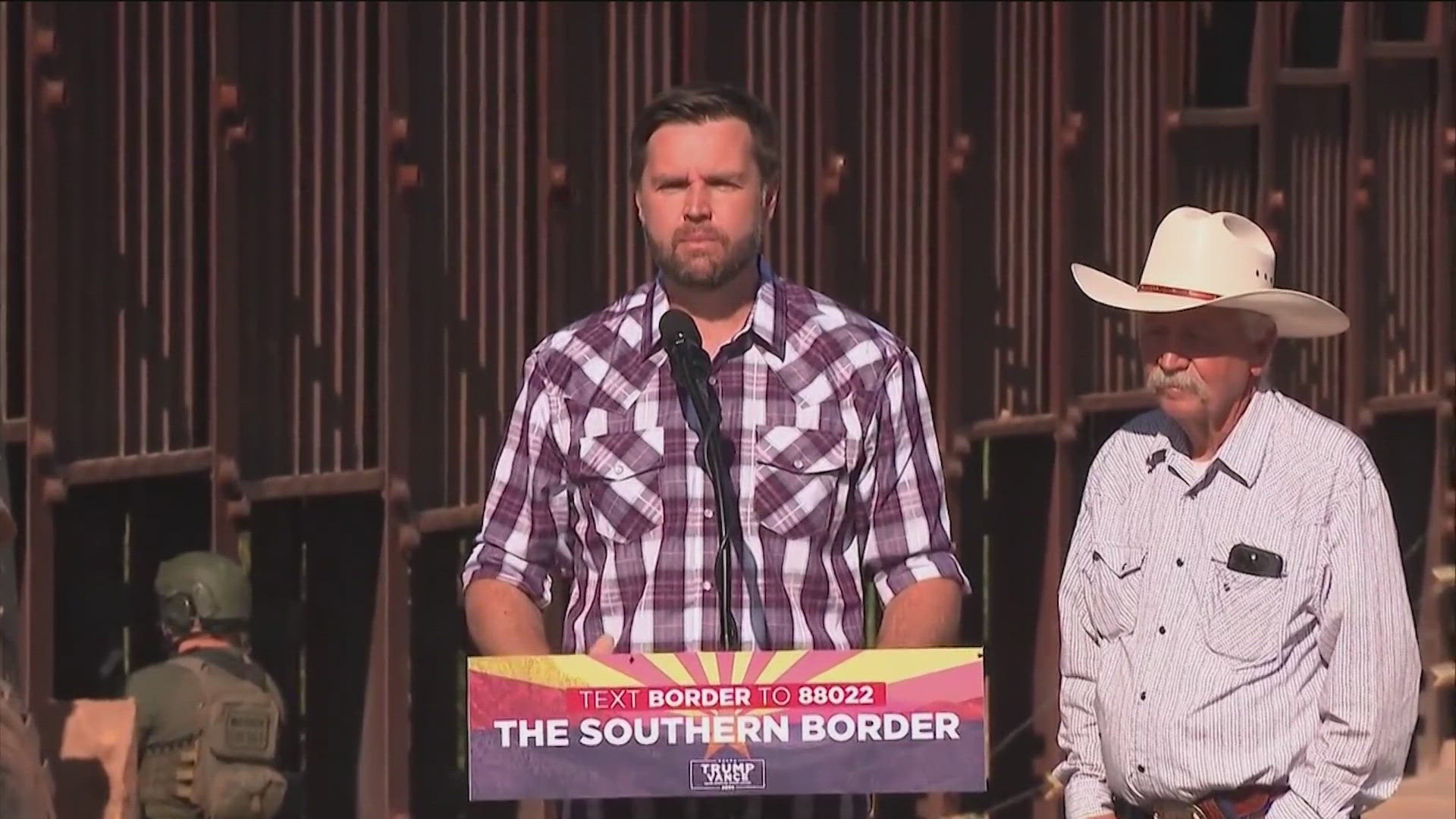 JD Vance, the Republican candidate for vice president, spent Thursday at the U.S.-Mexico border in Arizona.