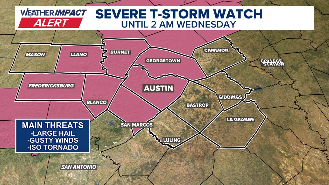 Weather Impact Alert | Severe Thunderstorm Watch until 2 a.m. Wednesday ...