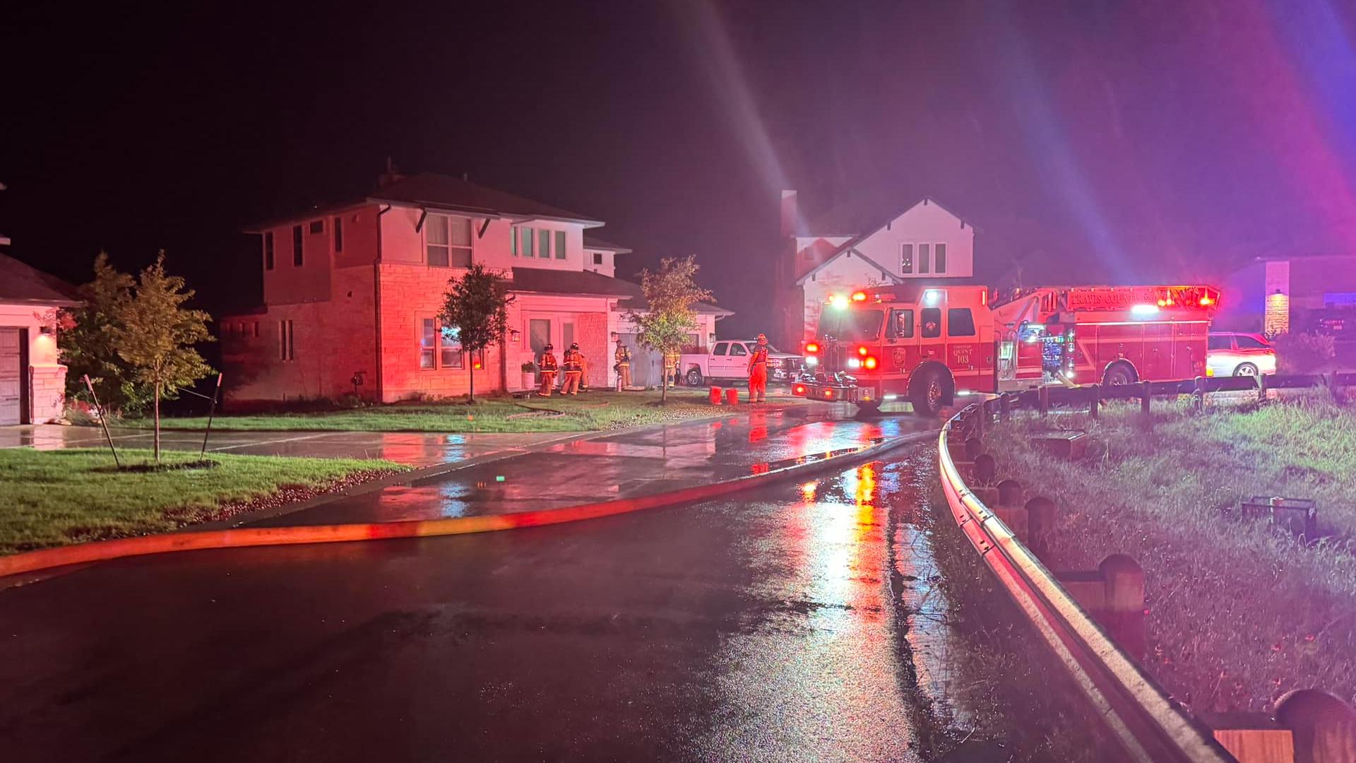 Lightning struck a home near Lake Travis Tuesday night.