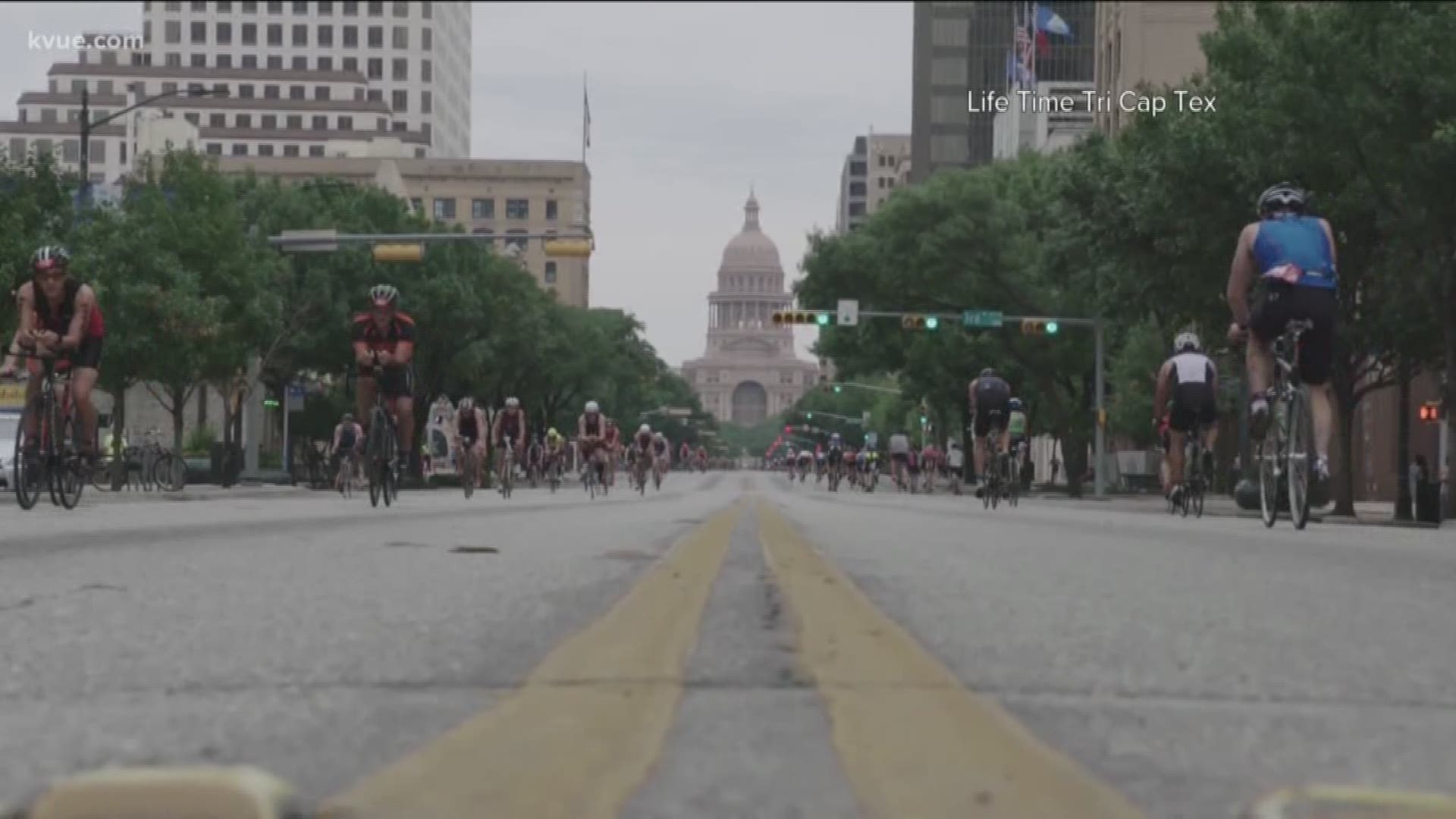 There are 2,000 athletes competing in the 2019 Captex Triathlon at Vic Mathias Shores in Downtown Austin.