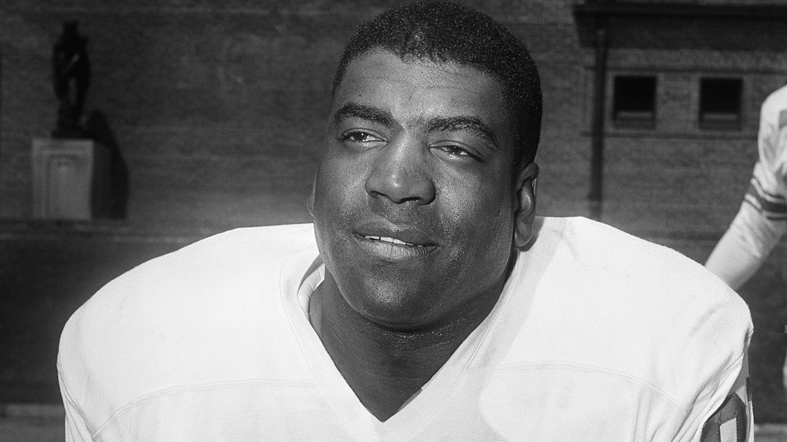 Dick Night Train Lane of the Detroit Lions, leaves the field at Briggs  Stadium in Detroit, Mich., Oct. 23, 1960, after intercepting a Johnny  Unitas pass in closing minutes of game and