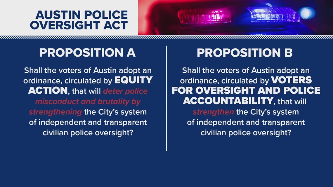 Austin's Prop A and Prop B: Differences on the Office of Police Oversight