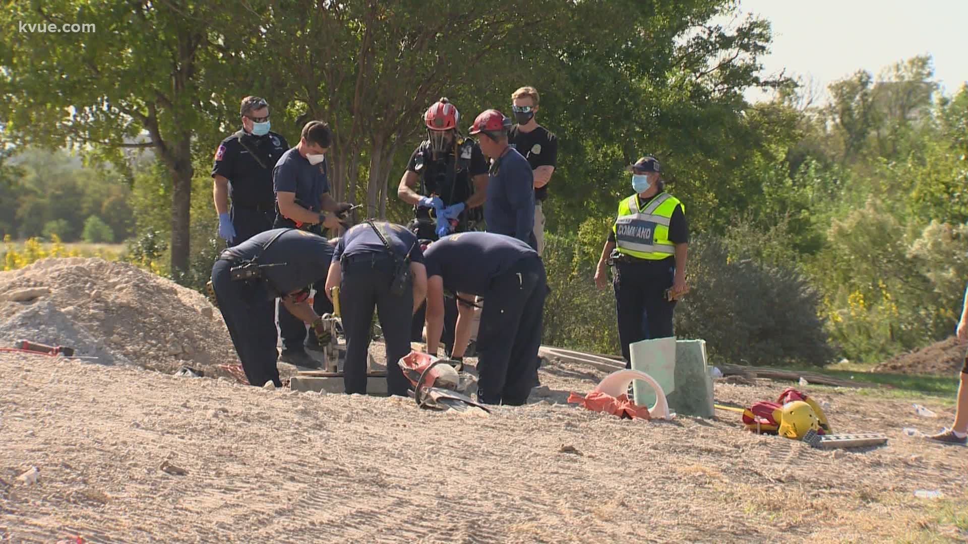 A construction worker has died after falling into a manhole at a construction site near Parmer Lane just east of Interstate 35.