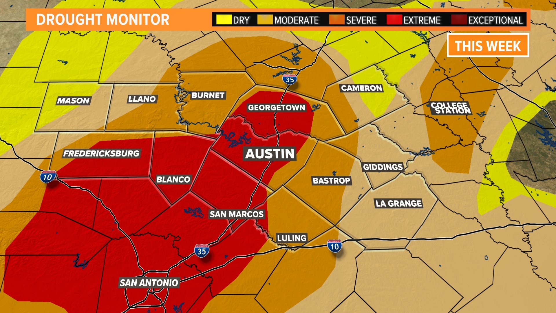 There was not much change statewide from last week's drought monitor to this week's