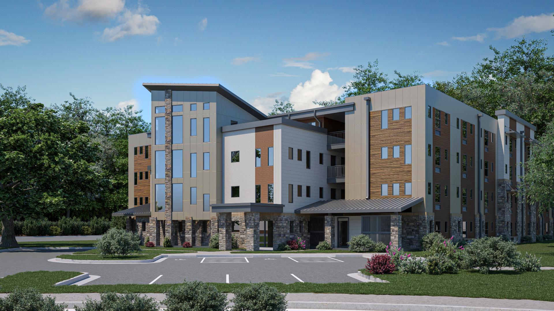 Crews are working on a new permanent supportive housing development called The Roz.