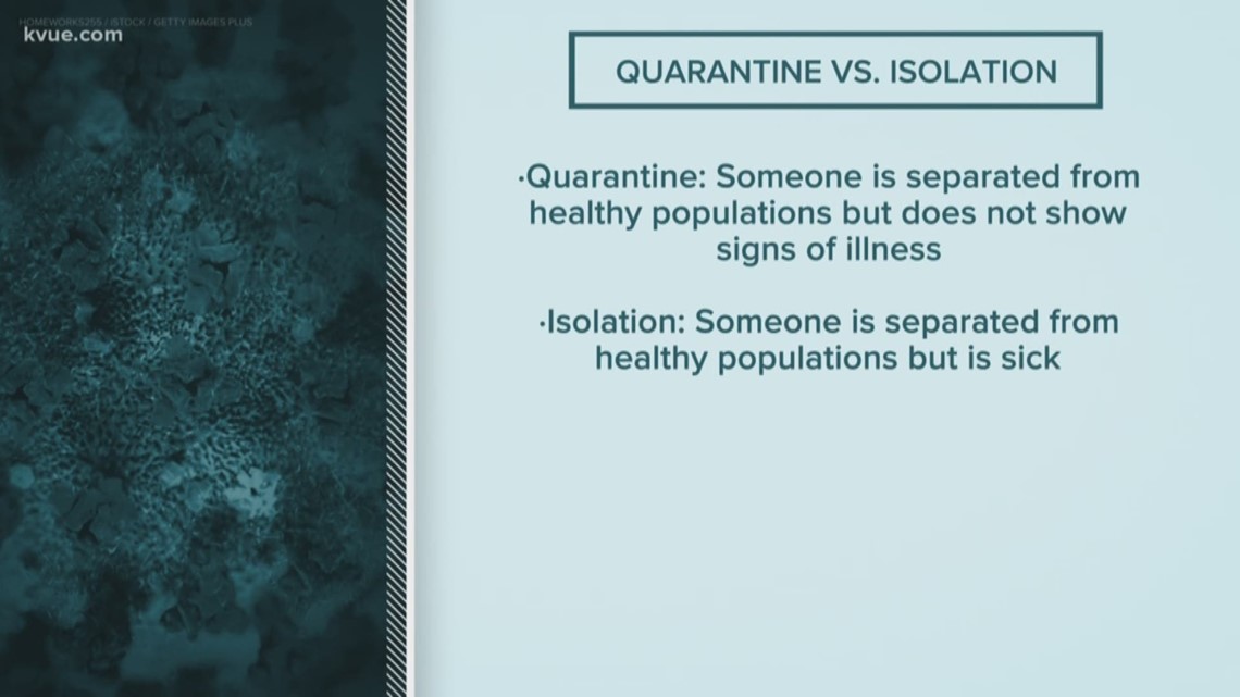 The difference between 'quarantine' and 'isolation'