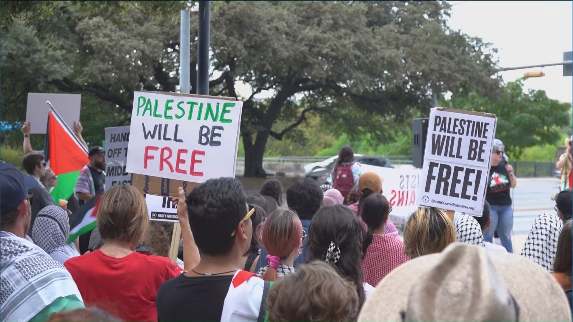 As part of an international day of action, activists from across Texas gathered for marches and rallies to end the war between Israel and Palestine.