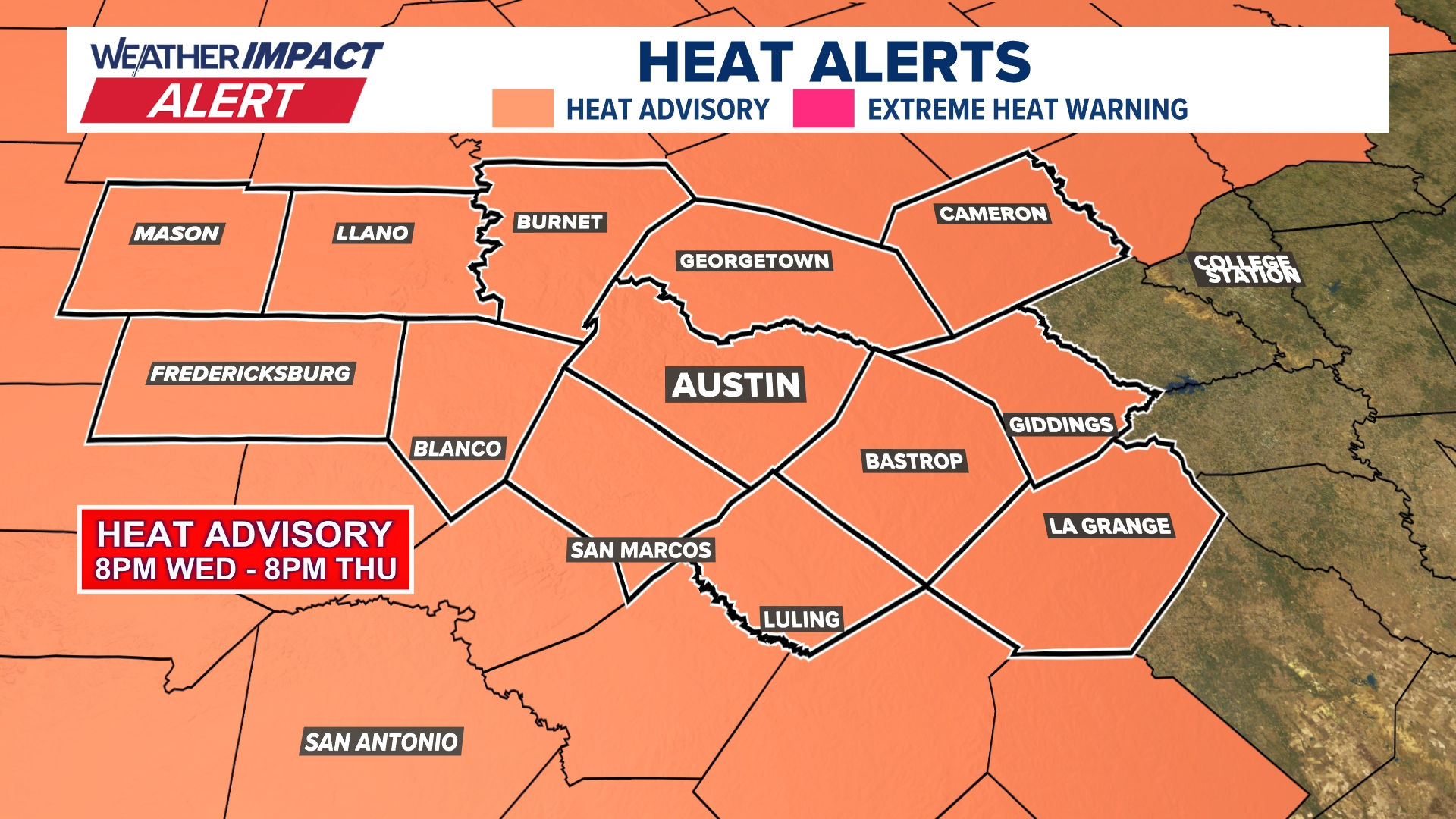 Weather Impact Alert | Heat Advisory continues through Thursday for the ...