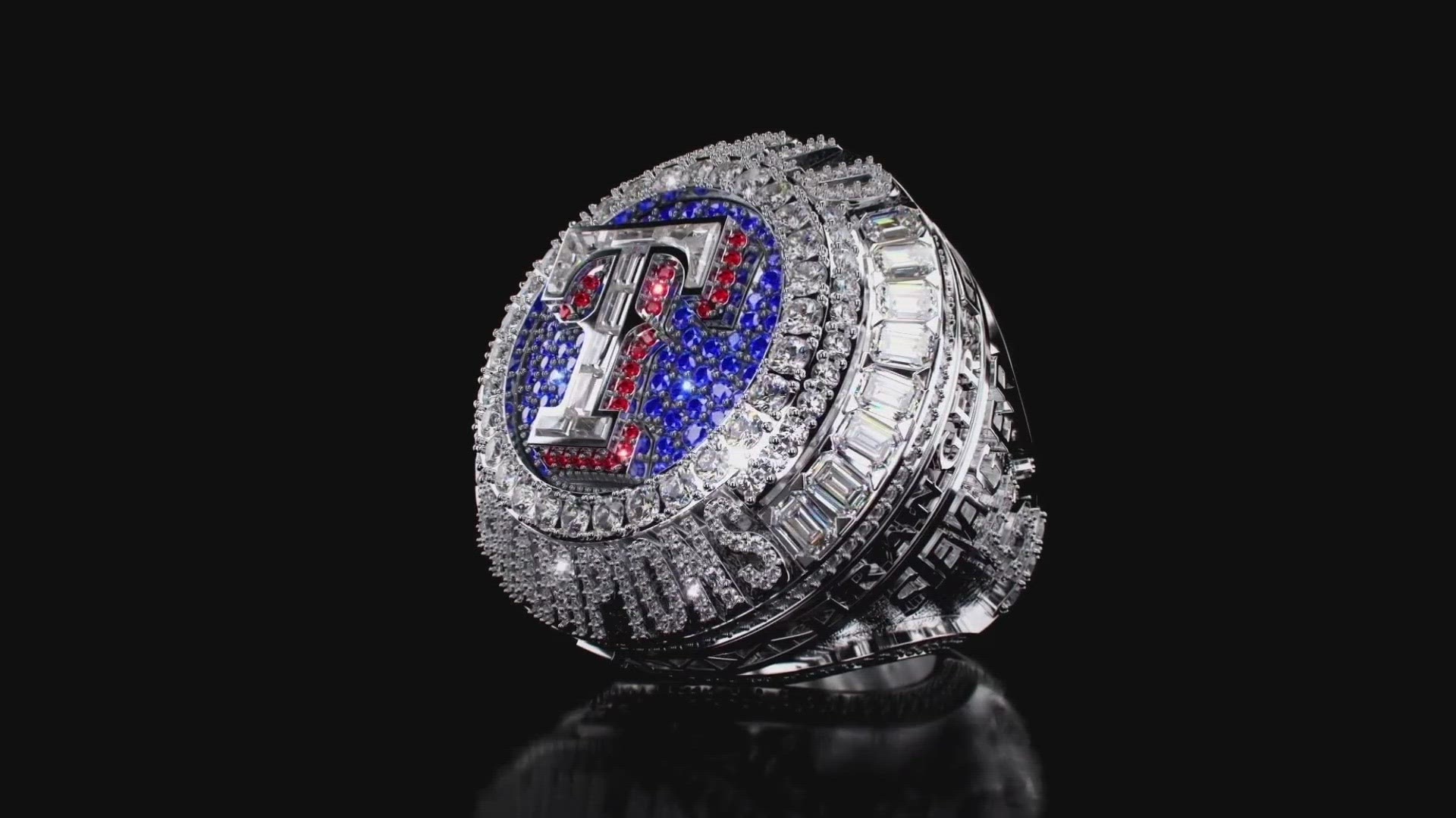 The Texas Rangers have unveiled the team's first-ever World Series rings.