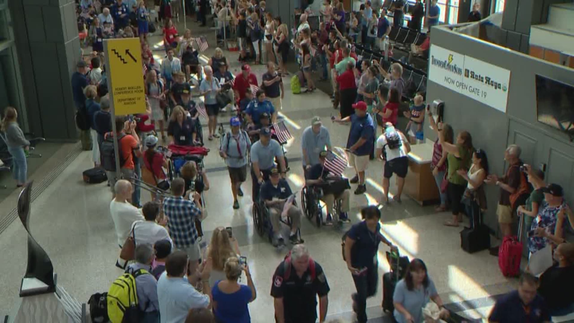 Dozens of World War II, Korea and Vietnam veterans flew out of ABIA for a 4th of July Honor Flight. They will return at 8 p.m. July 5.