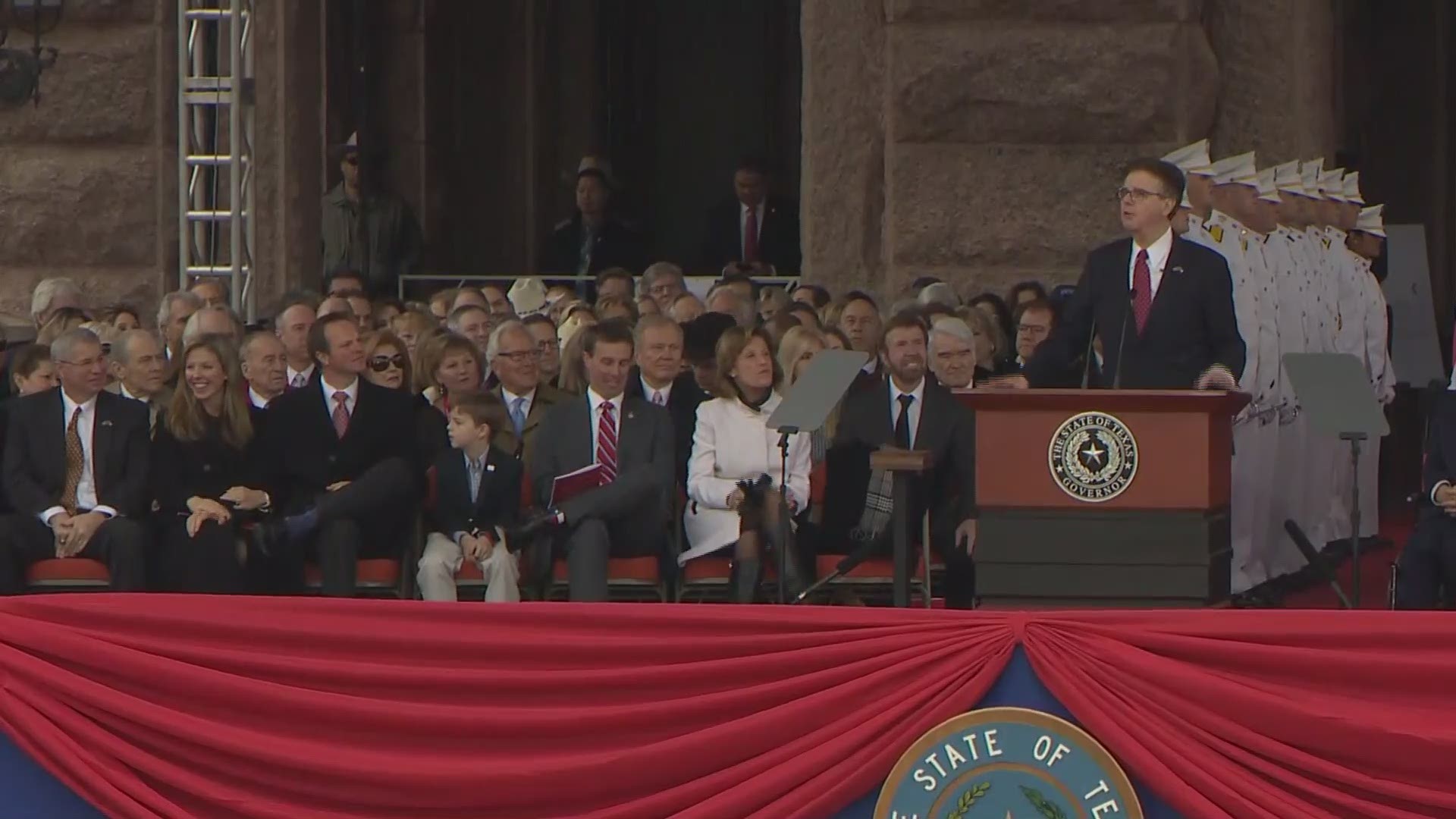 At the inauguration for Texas Gov. Greg Abbott and Lt. Gov. Dan Patrick, Chuck Norris gave some "extra security."