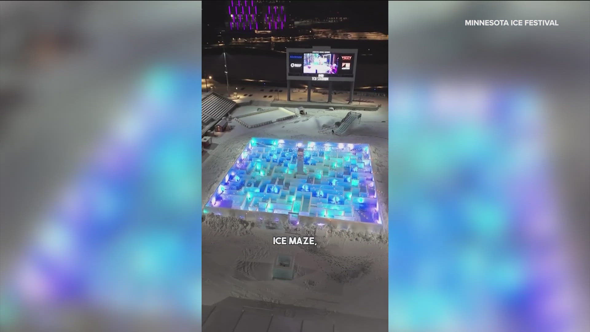 The 18,000-square foot maze uses over 2 million pounds of ice. 